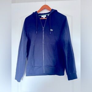 Lacoste Men’s Kangaroo Pocket Color-Block Sweatshirt Zip Hoodie Marine Color